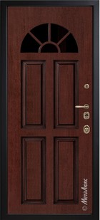 Входная дверь Artwood СМ1708/10 красное дерево, патина + стеклопакет - вид изнутри