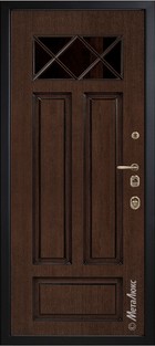Входная дверь Artwood СМ1709/11 темный орех, патина + стеклопакет - вид изнутри