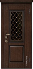 Входная дверь Artwood СМ1710/7 Е2 темный орех, патина / белый + стеклопакет