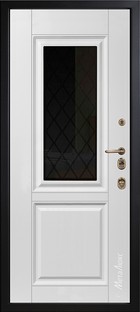 Входная дверь Artwood СМ1710/7 Е2 темный орех, патина / белый + стеклопакет - вид изнутри