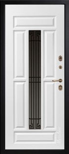 Входная дверь Grandwood СМ462/71 Е2 темный орех, патина / белый + стеклопакет - вид изнутри