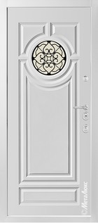 Входная дверь Milano СМ1208/7 Е белый + стеклопакет - вид изнутри