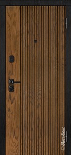 Входная дверь Grandwood М410/69 Е2  тик, патина наличник, оникс/пленка, белый
