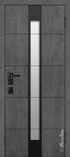 Входная дверь Artwood СМ1774/25 Е2 графит стеклопакет, металлическая вставка, цвет черный/белый,стеклопакет, металлическая вставка, цвет черный
