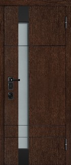 Входная дверь Artwood СМ1775/7 Е2 темный орех стеклопакет, металлическая вставка, цвет черный/белый, стеклопакет, металлическая вставка, цвет черный