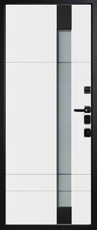 Входная дверь Artwood СМ1775/7 Е2 темный орех стеклопакет, металлическая вставка, цвет черный/белый, стеклопакет, металлическая вставка, цвет черный - вид изнутри