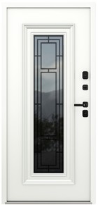 Входная дверь АСТОРИЯ AG6044 мерцающая полночь / белый RAL 9003, стеклопакет - вид изнутри