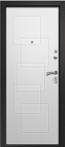 Входная дверь Аризона-225 Букле темно-серый / Белое дерево
