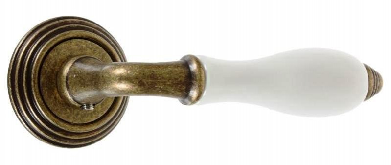 Дверная ручка PORCELLANA V214 керамика, бронза состаренная