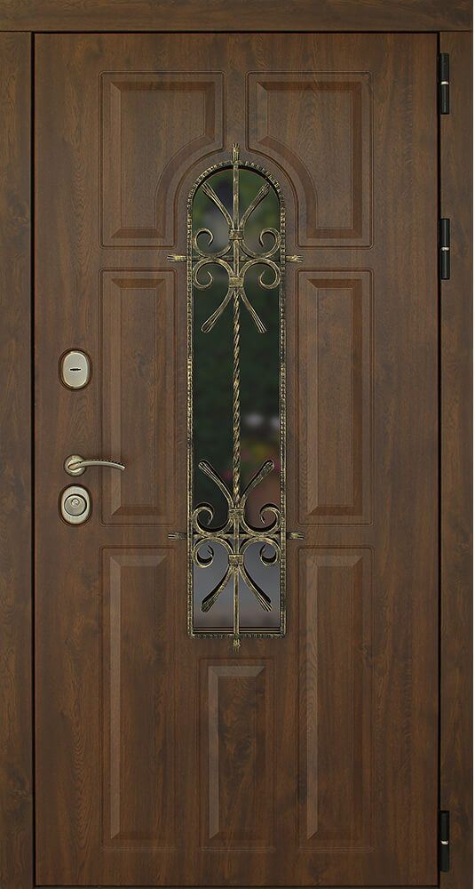 Входная дверь ДК Лион Темный орех / беленый дуб (Альберо)