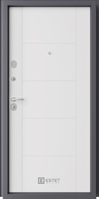 Входная дверь Лофт-4.1 бетон серый / белый матовый - вид изнутри
