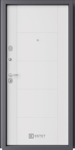 Входная дверь Лофт-4.1 бетон серый / белый матовый