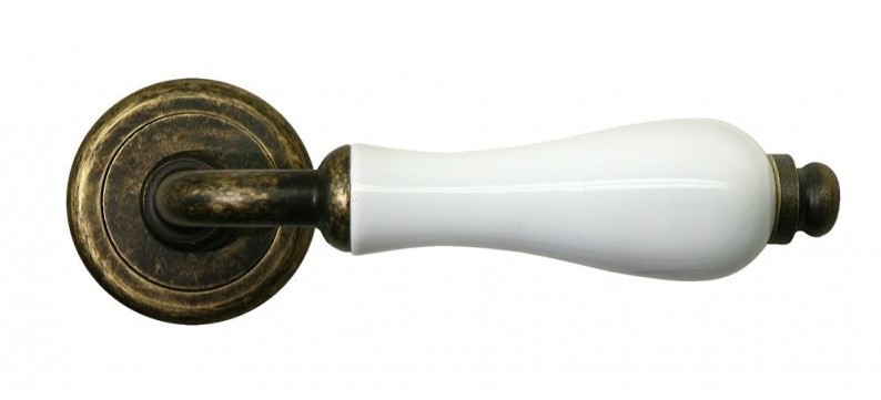 *Дверная ручка CC-3 OBA/CHAMP CERAMICA античная бронза/шампань