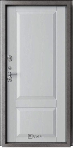 Входная дверь Престиж-3 Белое серебро / ясень грау