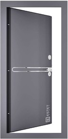 Входная дверь Престиж-5 (внутреннее открывание) Муар серый / Premium Мидл + зеркало
