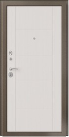Входная дверь Стайл-3 Шагрень шоколад / Белое дерево - вид изнутри
