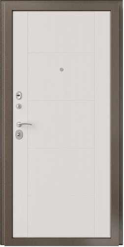Входная дверь Стайл-3 Шагрень шоколад / Белое дерево
