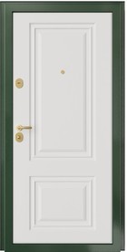 Входная дверь Бизнес-2 эмаль, зеленый / эмаль, белый - вид изнутри