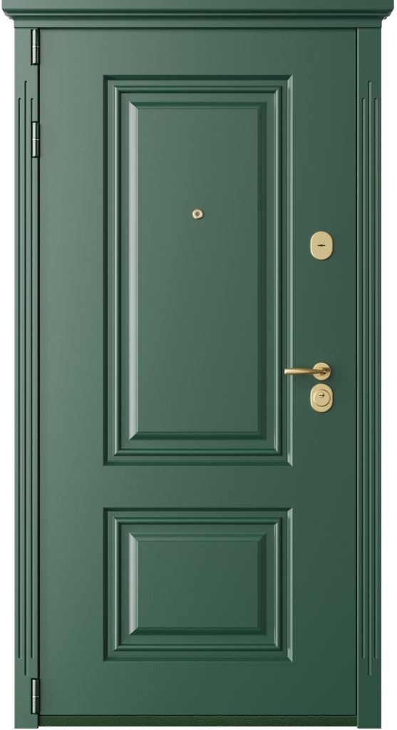 Входная дверь Бизнес-2 эмаль, зеленый / эмаль, белый