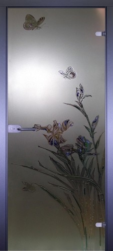 Бабочка-1 (б/ц матовое стекло, художественный пескоструй 3D)