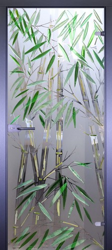 Бамбуковая роща (б/ц матовое стекло, художественный пескоструй 3D)