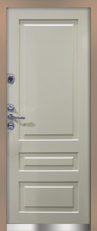 Входная дверь Лира Термо Муар 6005 зеленый / Муар 1015 - вид изнутри