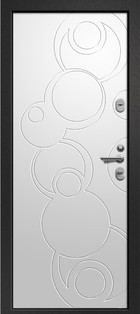 Входная дверь Орфей-911 софт черный / силк сноу - вид изнутри