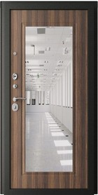 Входная дверь Флагман-10 Дуб торонто патина черная / Дуб торонто + зеркало - вид изнутри