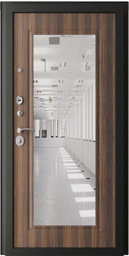 Входная дверь Флагман-10 Дуб торонто патина черная / Дуб торонто + зеркало