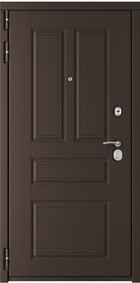 Входная дверь Флагман-21 Шагрень шоколад / белое дерево