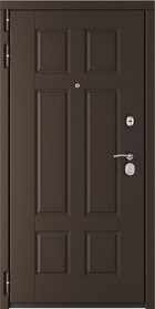Входная дверь Флагман-22 Шагрень шоколад / белое дерево