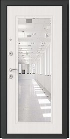 Входная дверь Флагман-29 Сильвер / Даймонд + зеркало - вид изнутри