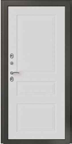 Входная дверь Флагман Термо-5 Букле черный / белый матовый