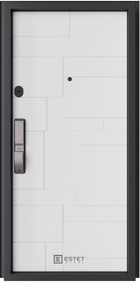 Входная дверь Лофт SMART-12.2 RAL-9005 / белый матовый - вид изнутри
