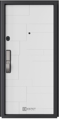 Входная дверь Лофт SMART-12.2 RAL-9005 / белый матовый
