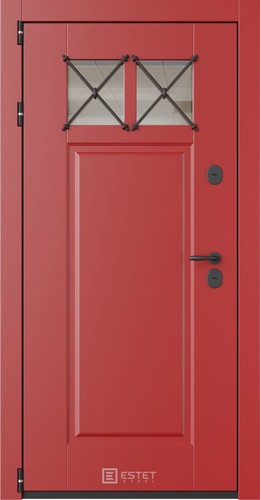 Входная дверь АТМО-2 S Термо красный RAL-3011 / белый RAL-9003