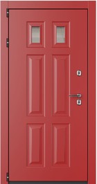 Входная дверь Атмо-5G Термо красный RAL-3011 / белый RAL-9003