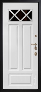Входная дверь Artwood СМ1709/3 Е2 тик, патина / белый + стеклопакет - вид изнутри