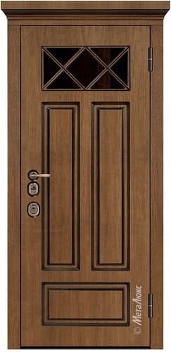 Входная дверь Artwood СМ1709/3 Е2 тик, патина / белый + стеклопакет