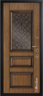 Входная дверь Artwood СМ1720/9 тик, патина + стеклопакет - вид изнутри