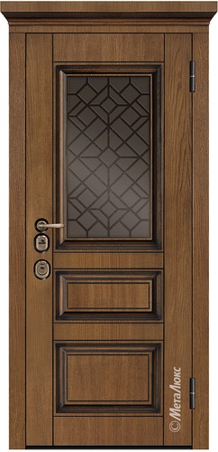 Входная дверь Artwood СМ1720/9 тик, патина + стеклопакет