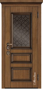 Входная дверь Artwood СМ1720/3 Е2 тик, патина / белый + стеклопакет