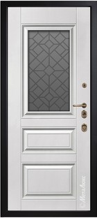 Входная дверь Artwood СМ1720/3 Е2 тик, патина / белый + стеклопакет - вид изнутри