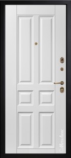 Входная дверь Grandwood М423/17 тик, патина / белый - вид изнутри