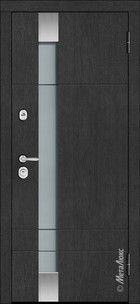 Входная дверь Grandwood СМ431/72 Е2 графит, патина / белый + стеклопакет