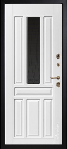 Входная дверь Grandwood СМ461/17 тик, патина / белый + стеклопакет