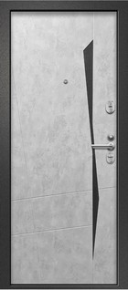 Входная дверь Медея-321 (М-3) сатин черный / бетон серый - вид изнутри