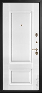 Входная дверь Бункер М85/14 орех темный патина черная / белая текстурная - вид изнутри