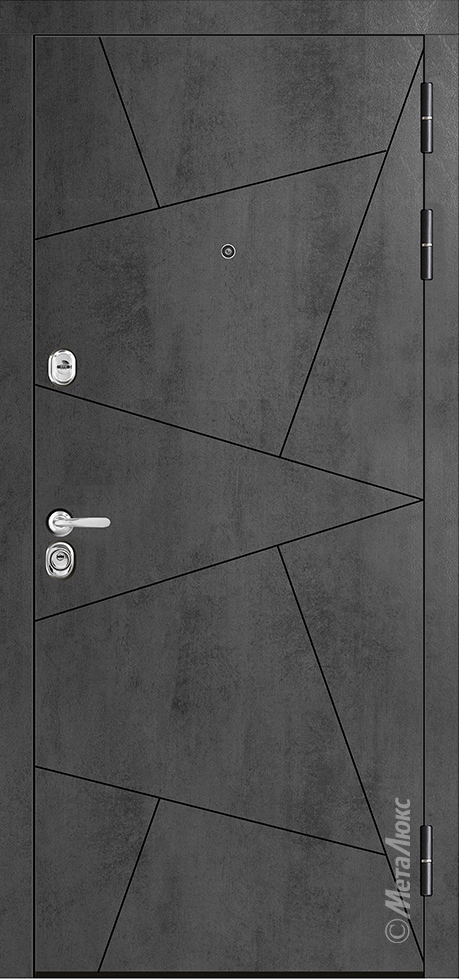 Входная дверь Бункер М85/1 камень темно-серый патина черная / шагрень белая