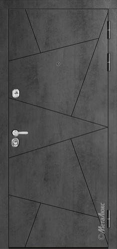 Входная дверь Бункер М85/9 камень темно-серый патина черная / камень светло-серый патина белая